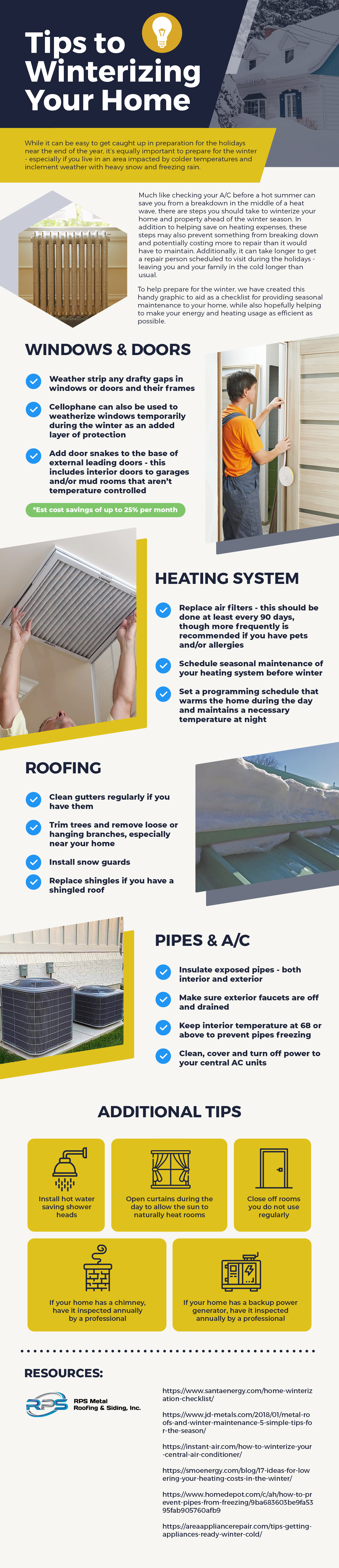 tips to winterizing your home infographic