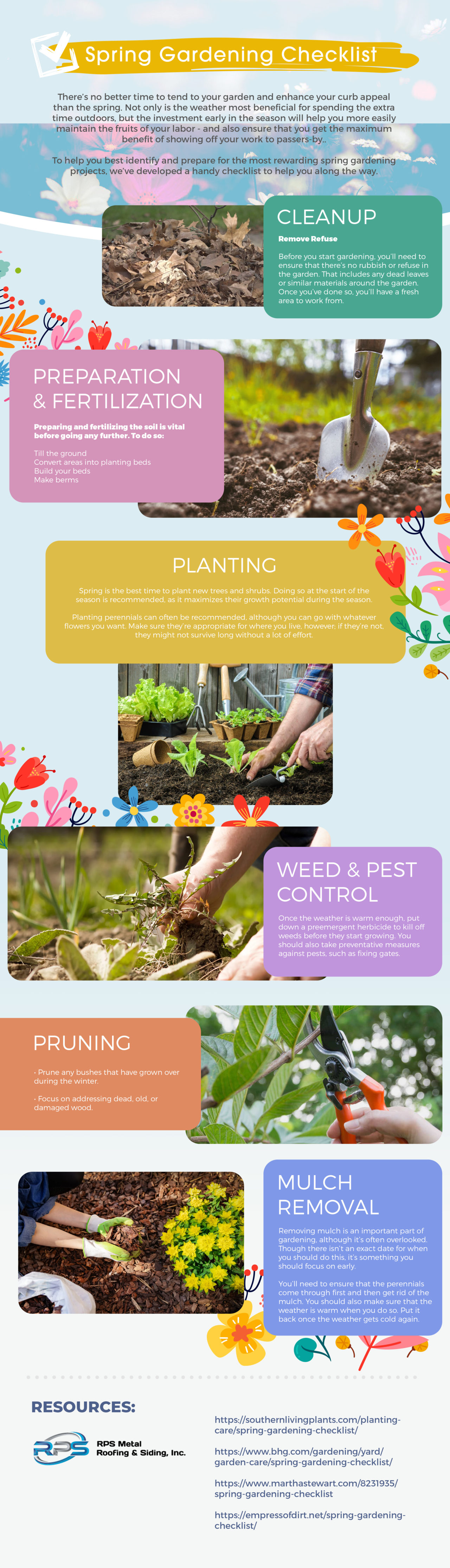 spring gardening checklist infographic